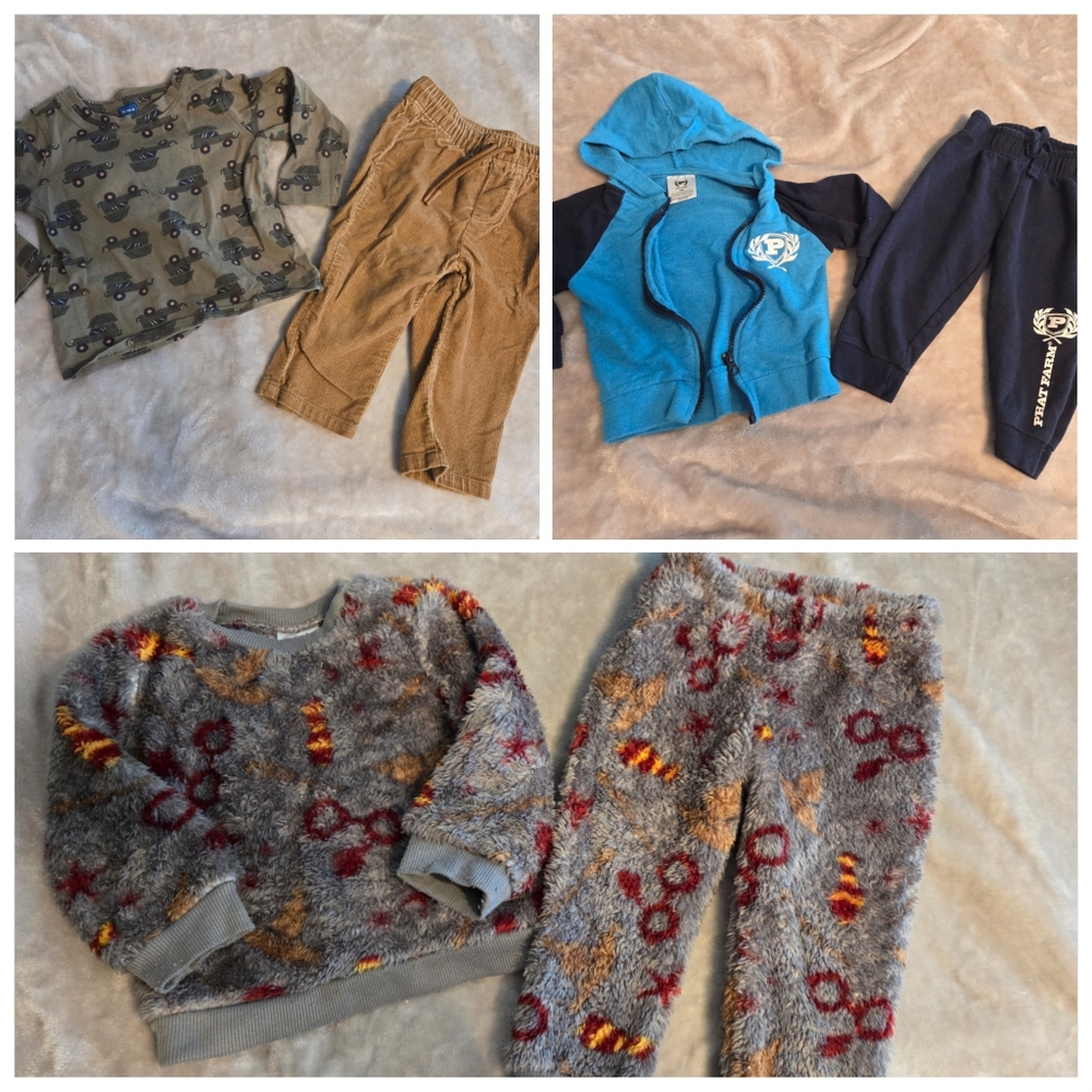 Lot of 3 long sleeve and pants sets - size 18 month